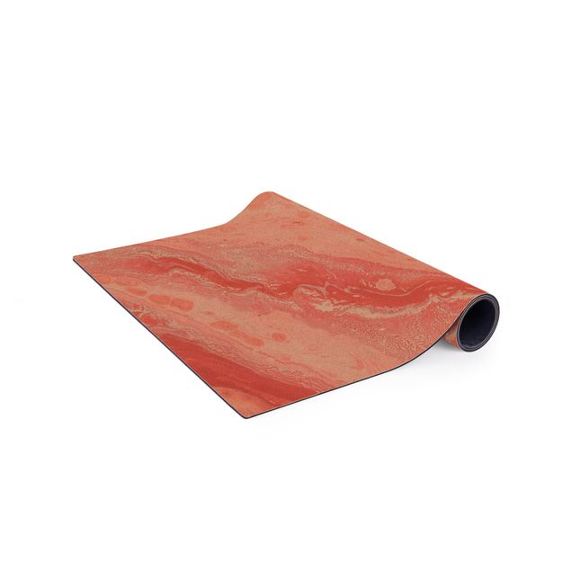 Tapete pequeno Abstract Marbling Salmon-pink