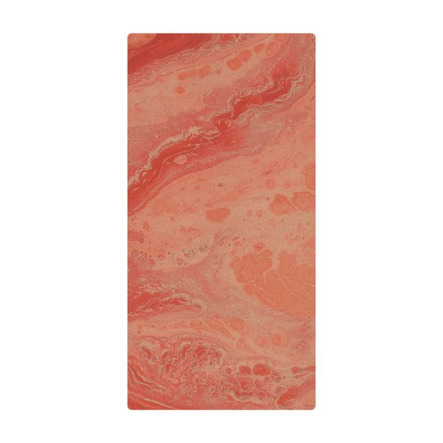 Tapete de cortiça Abstract Marbling Salmon-pink