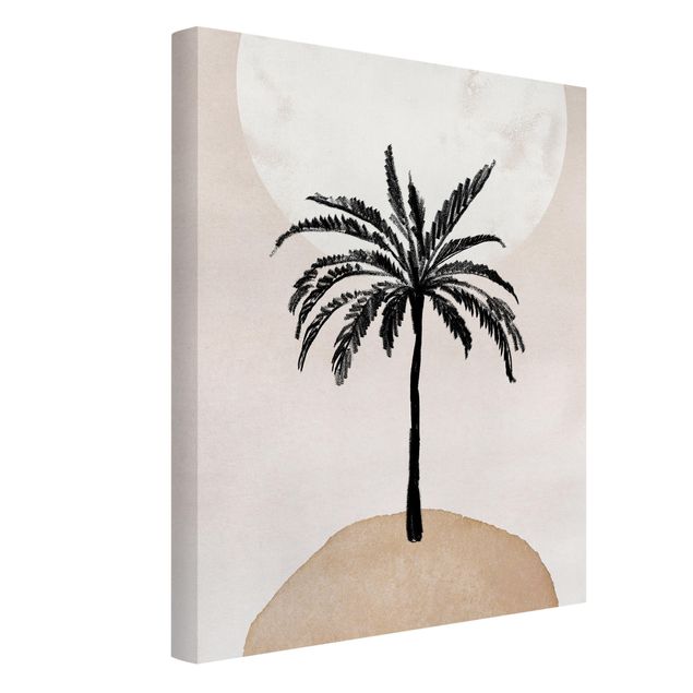 Quadros modernos Abstract Island Of Palm Trees With Moon