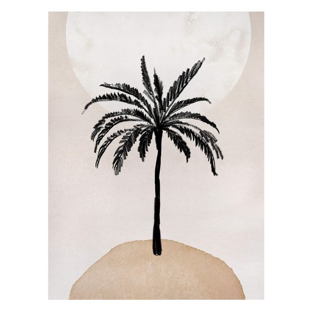 Quadros decorativos Abstract Island Of Palm Trees With Moon