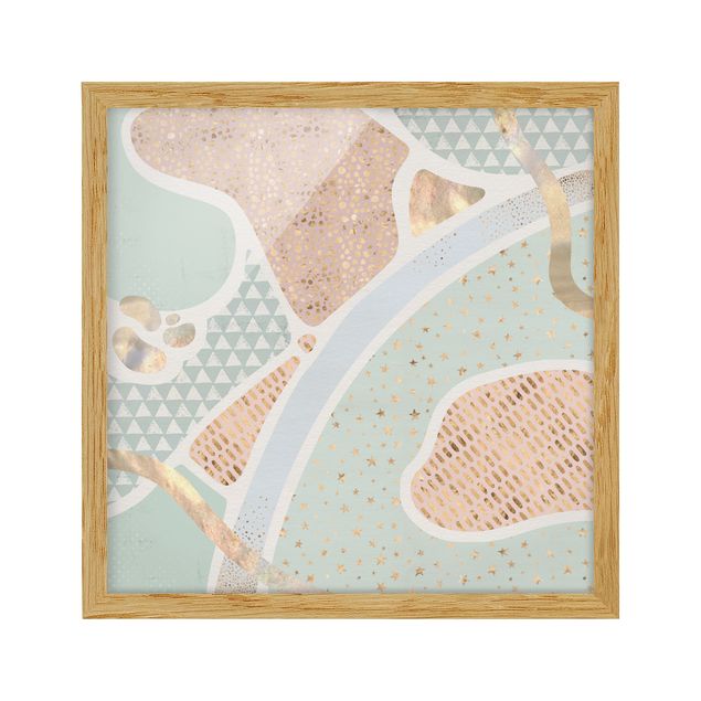 Quadros com moldura vintage Abstract Seascape Pastel Pattern