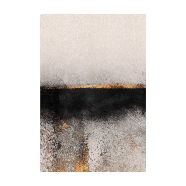 Tapete de cortiça Abstract Golden Horizon Black And White