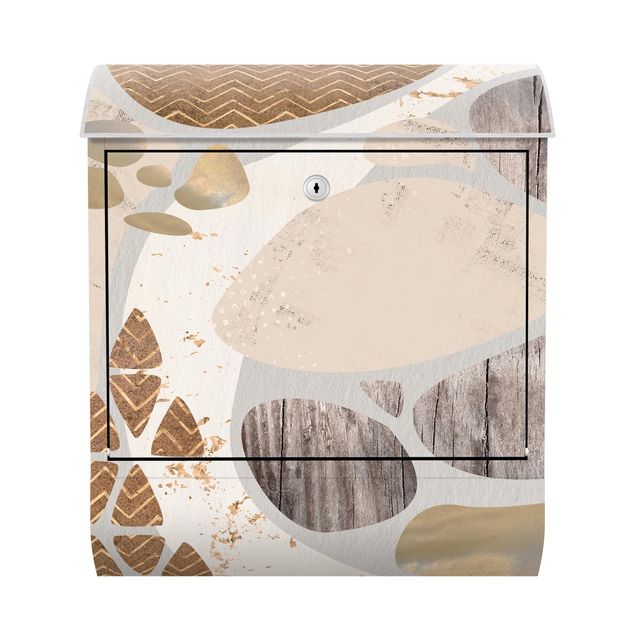 Caixas de correio imitação madeira Abstract Quarry Pastel Pattern