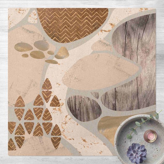 tapete efeito vintage Abstract Quarry Pastel Pattern