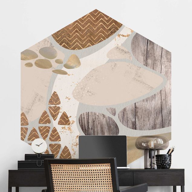 papel de parede imitando pedrinhas Abstract Quarry Pastel Pattern