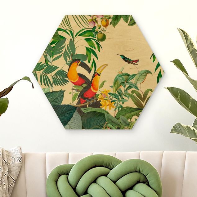 decoraçao cozinha Vintage Collage - Birds In The Jungle