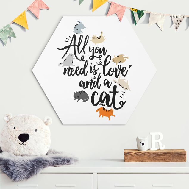 decoraçao para parede de cozinha All You Need Is Love And A Cat