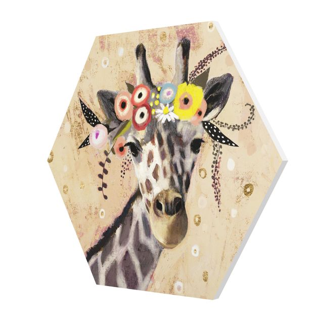 Quadros decorativos Klimt Giraffe
