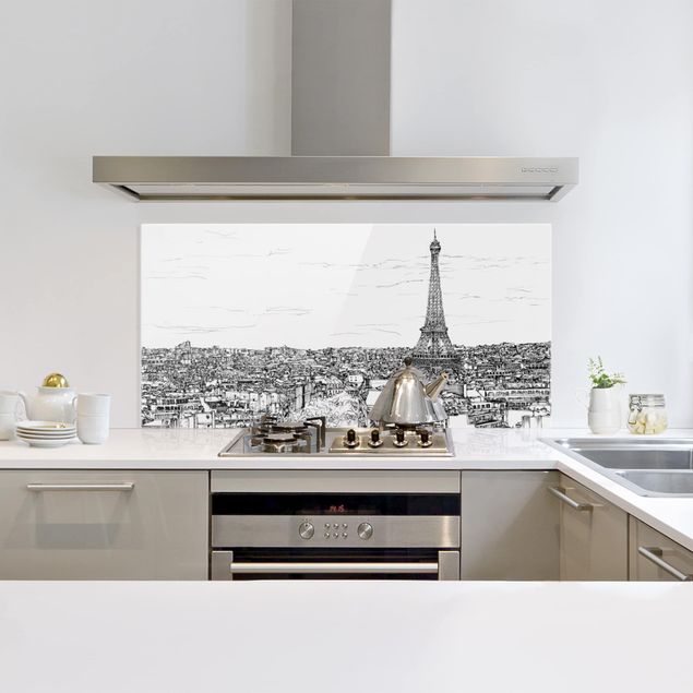 painel anti salpicos cozinha City Study - Paris