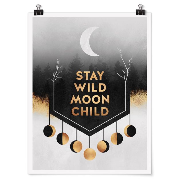 Posters abstratos Stay Wild Moon Child