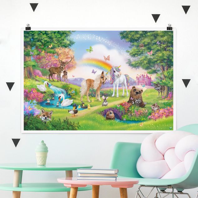 decoração quarto bebé Animal Club International - Magical Forest With Unicorn