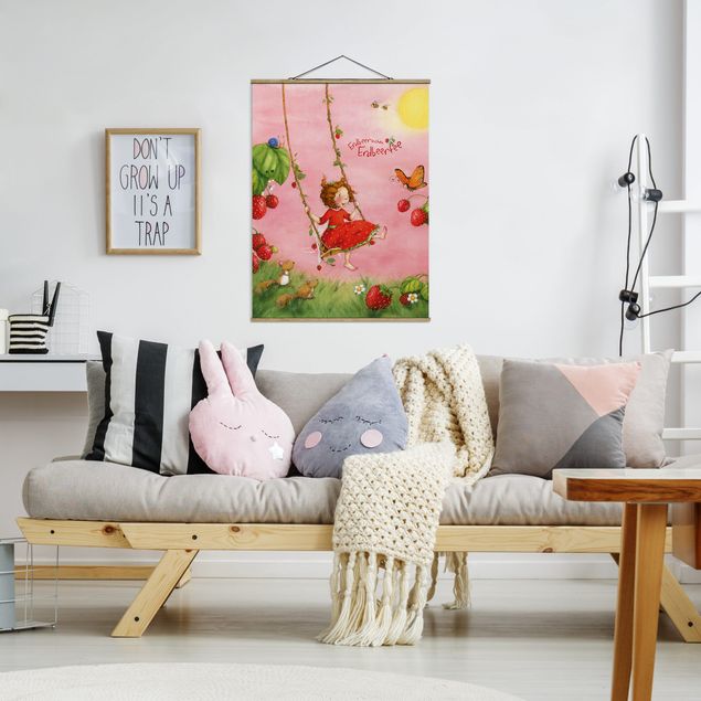 quadros modernos para quarto de casal Little Strawberry Strawberry Fairy - Tree Swing