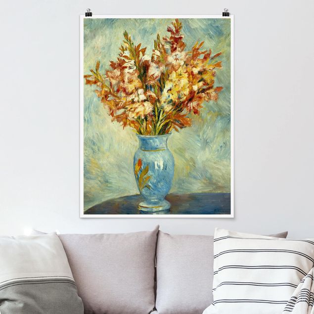 decoraçao cozinha Auguste Renoir - Gladiolas in a Blue Vase
