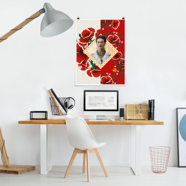 Posters quadros famosos Frida Kahlo - Poppies