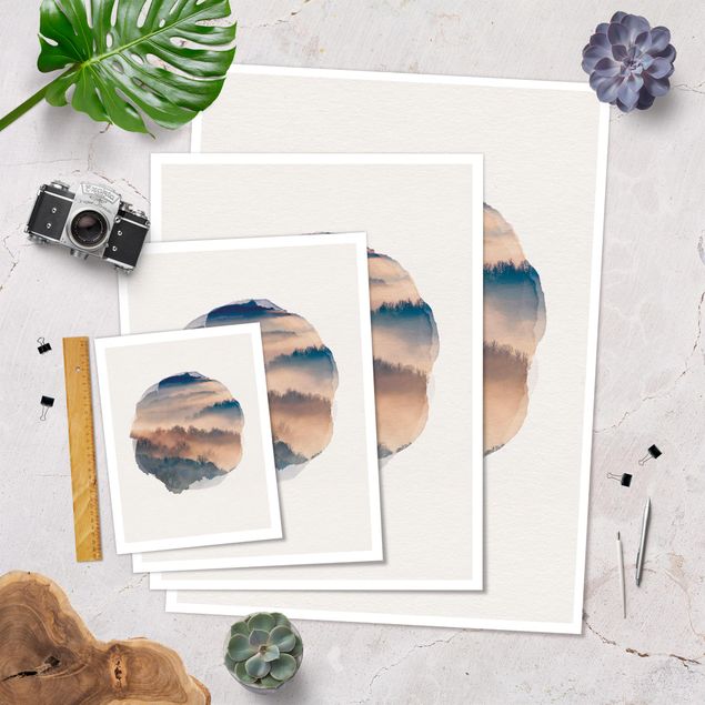 posters decorativos WaterColours - Mist At Sunset