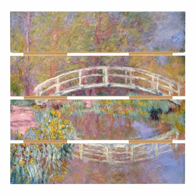 Quadros em madeira flores Claude Monet - Bridge Monet's Garden