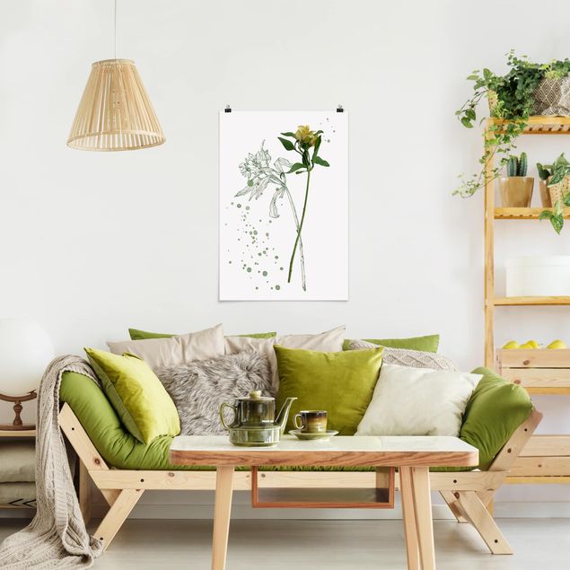 Posters flores Botanical Watercolour - Lily