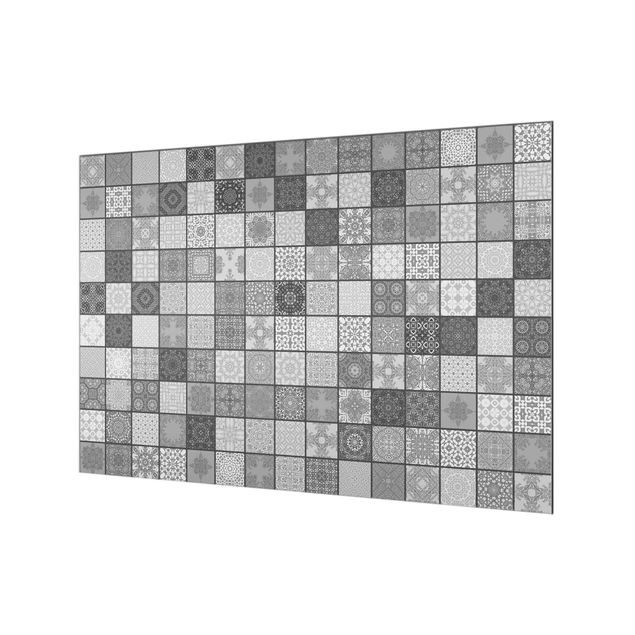 Painel anti-salpicos de cozinha Grey Mediterranian Tiles With Dark Joints