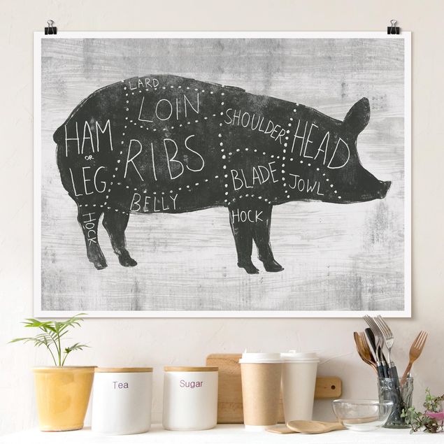 decoraçao cozinha Butcher Board - Pig