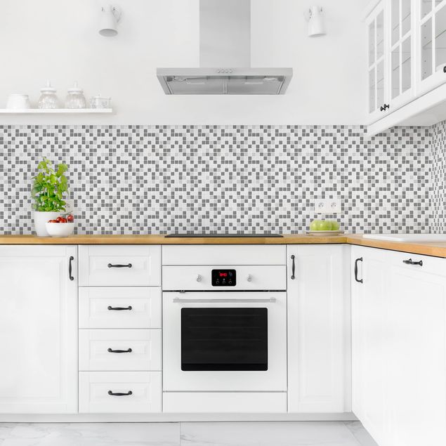 Backsplash de cozinha imitação azulejos Mosaic Tiles Gray