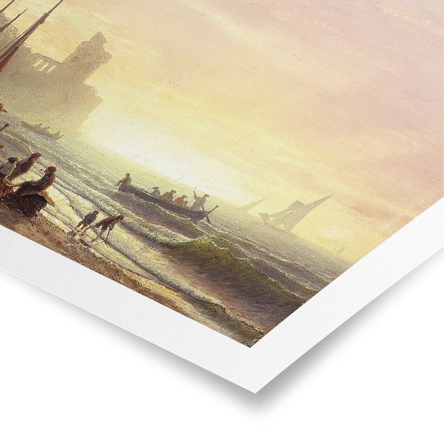 quadro com paisagens Albert Bierstadt - The Fishing Fleet