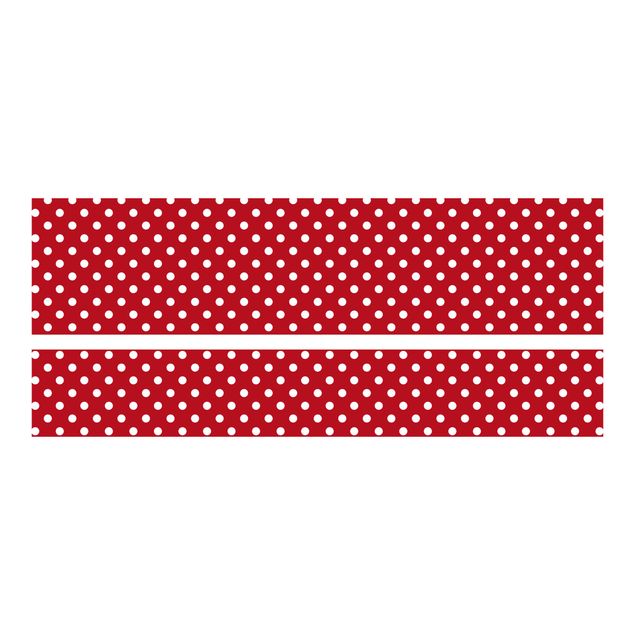 Papel autocolante para móveis Cama Malm IKEA No.DS92 Dot Design Girly Red