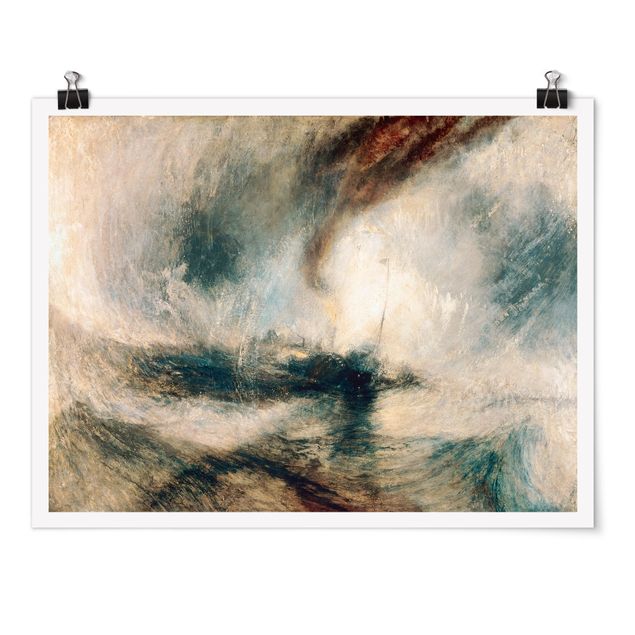 Quadros paisagens William Turner - Snow Storm - Steam-Boat Off A Harbour’S Mouth