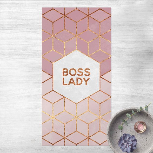 tapete exterior jardim Boss Lady Hexagons Pink