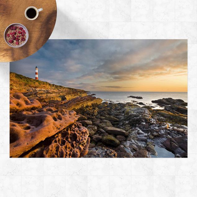 tapete varanda Tarbat Ness Ocean & Lighthouse At Sunset