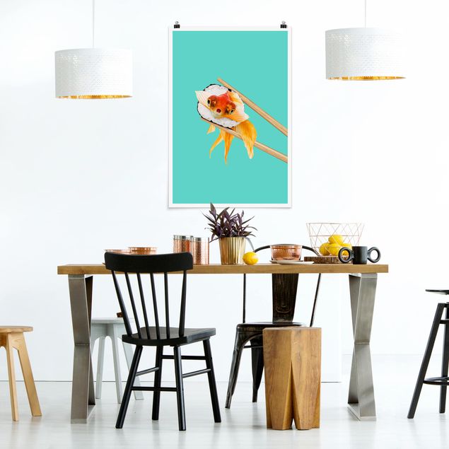 Posters quadros famosos Sushi With Goldfish