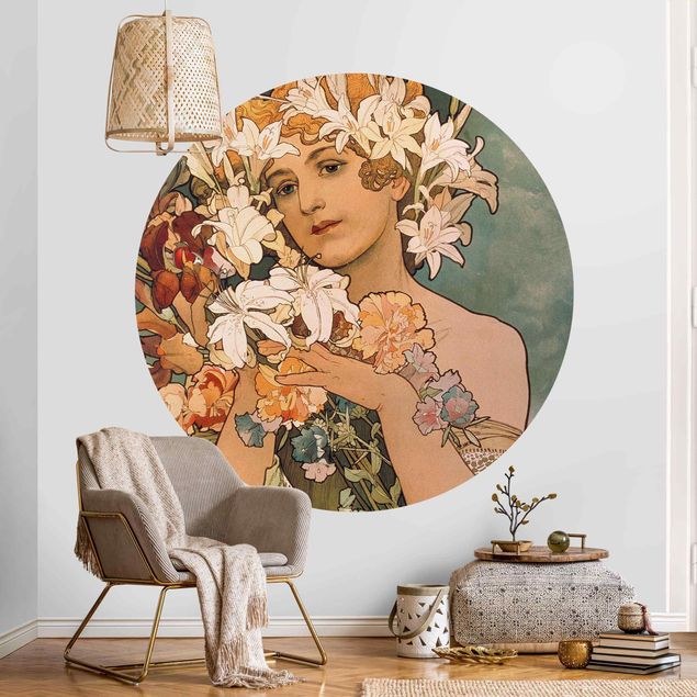 decoraçao para parede de cozinha Alfons Mucha - Flower