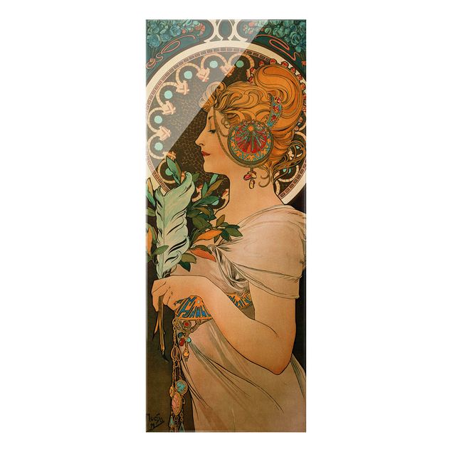 Quadros famosos Alfons Mucha - The Feather