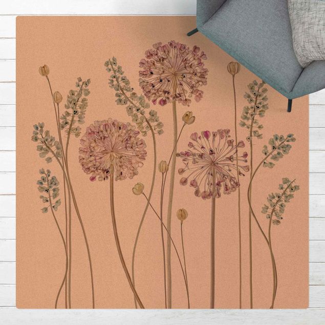 tapete para sala moderno Allium Illustration