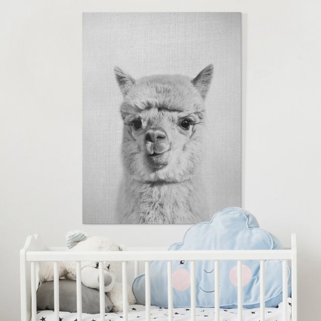 decoração para quartos infantis Alpaca Alfred Black And White