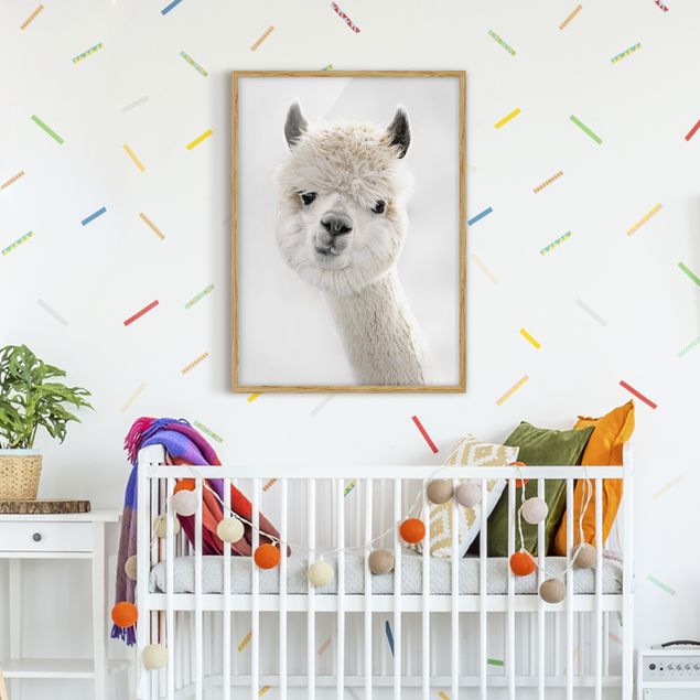 decoração quarto bebé Alpaca Portrait