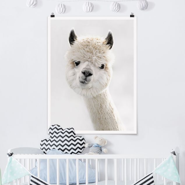 decoração quarto bebé Alpaca Portrait