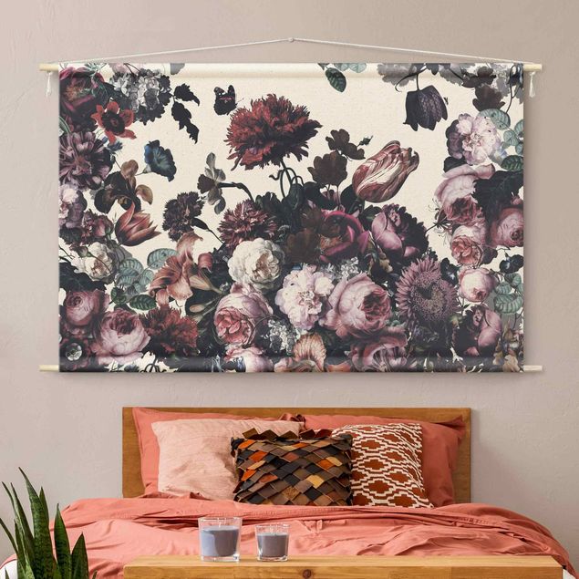 Tapeçaria de parede vintage Old Masters Flower Rush With Roses Bouquet
