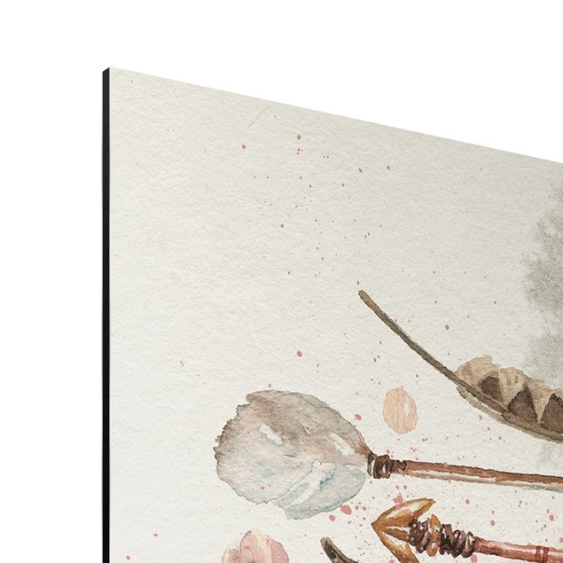 Quadros em marrom Boho Arrows And Feathers - Watercolour