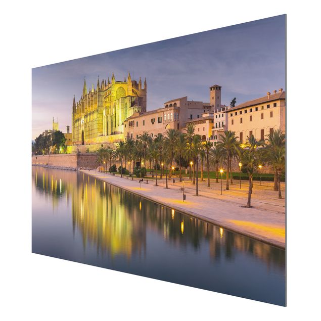 Quadros cidades Catedral De Mallorca Water Reflection