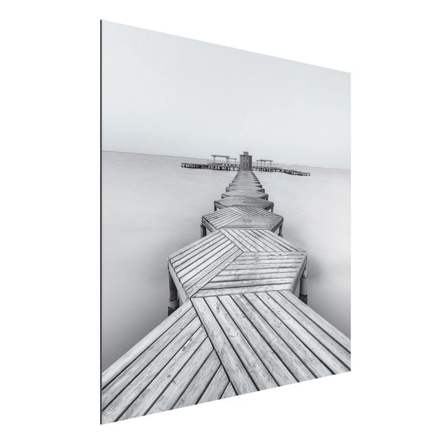 quadros de paisagens Wooden Pier In Black And White