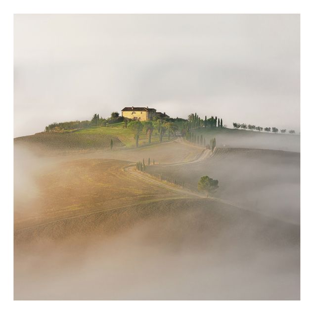 Quadros Itália Morning Fog In The Tuscany