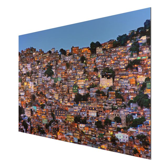 quadros decorativos para sala modernos Rio De Janeiro Favela Sunset