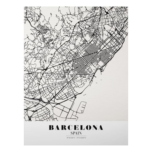 quadro mapa mundo Barcelona City Map - Classic