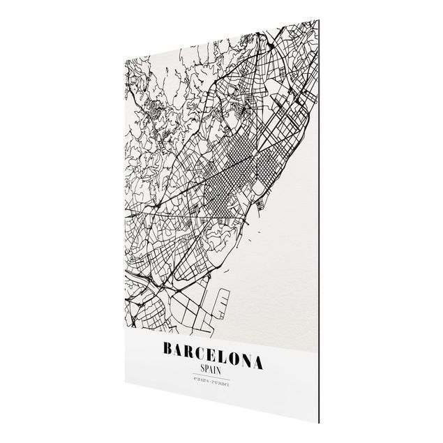 quadro com frases inspiradoras Barcelona City Map - Classic
