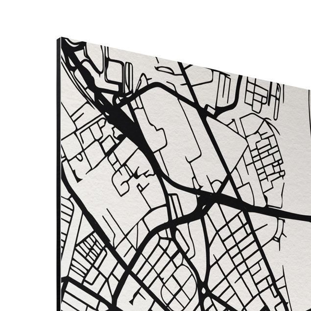 Quadros preto e branco Basel City Map - Classic