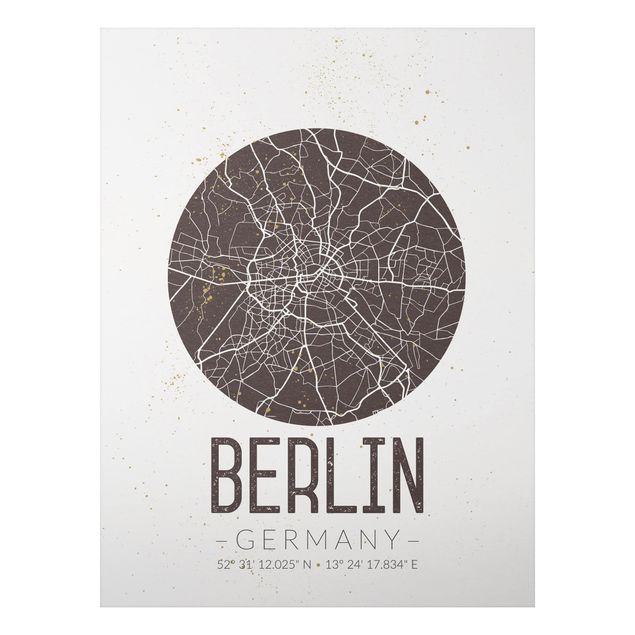 quadro mapa do mundo City Map Berlin - Retro