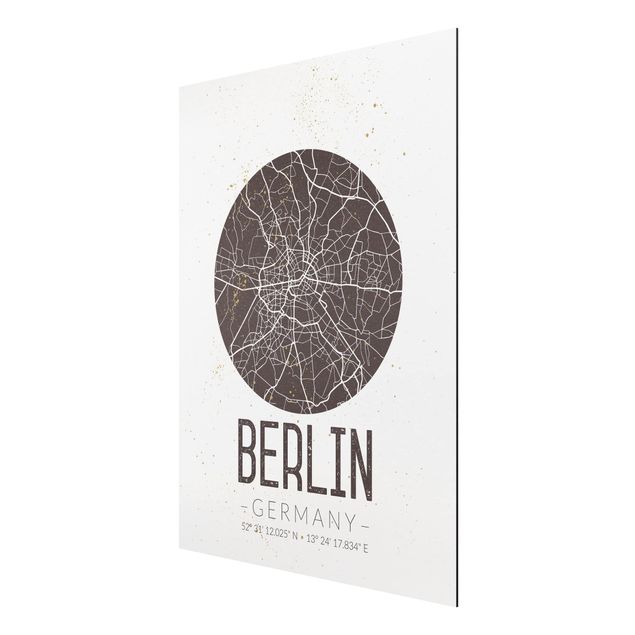 quadros com frases motivacionais City Map Berlin - Retro