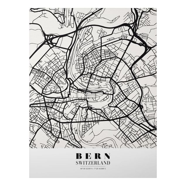 quadro mapa mundo Bern City Map - Classical