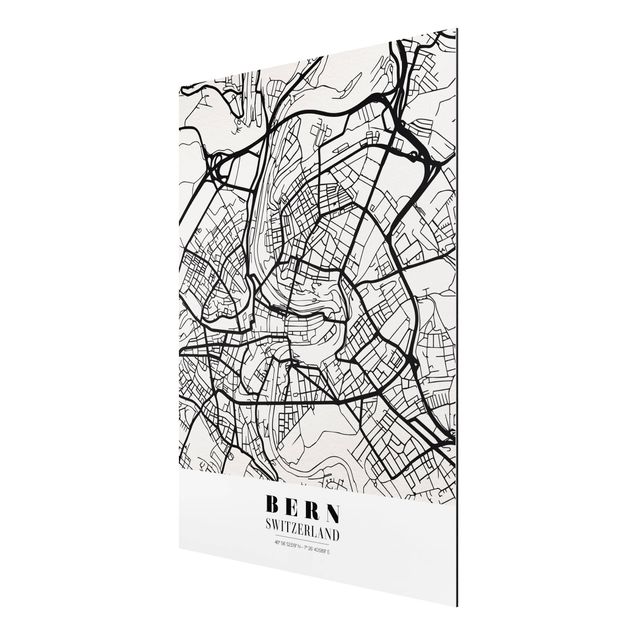 quadro com frases inspiradoras Bern City Map - Classical
