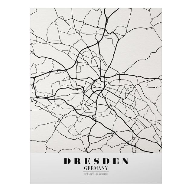 quadro mapa mundo Dresden City Map - Classical